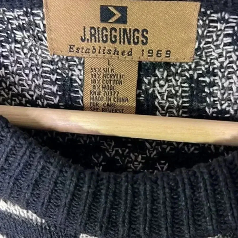 J. Riggings Large silk blend vintage look sweater Aztec design.